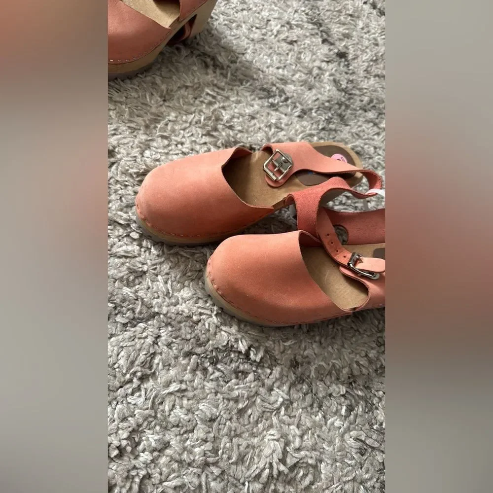 Mia Abba Swedish 70's style wooden clog heels - Picture 4 of 9
